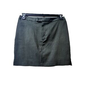 Vintage Charcoal Gray Mini Skirt Stretch Side Slit Size 13 Made in USA